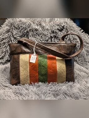 Vintage 1960s/70s Striped Patchwork 
Handbag